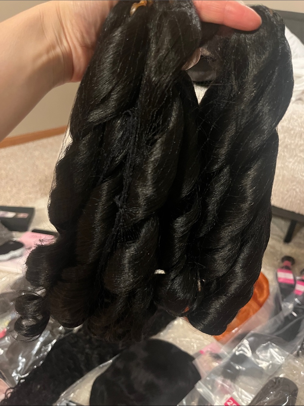 NWT Huge Assorted Real Human Hair Wigs & Extensions few synthetic pieces Bundle - Picture 11 of 15